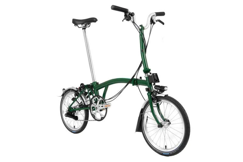 Brompton C-Line Explore Mid Bar Folding Bike 2022 Racing Green-1